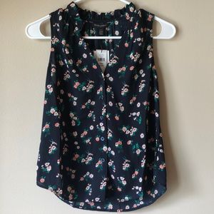 Ruffle-Neck Drapey Classic Shirt